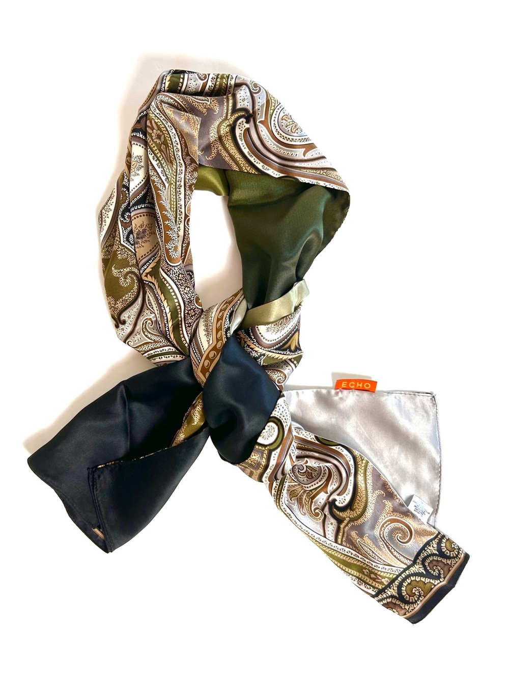 ECHO gradient and paisley silk scarf